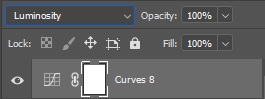 Adobe Photoshop luminosity blending mode curves adjustment layer